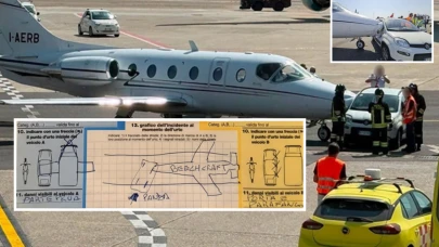 Uçakla otomobilin kaza tutanağı böyle çizildi